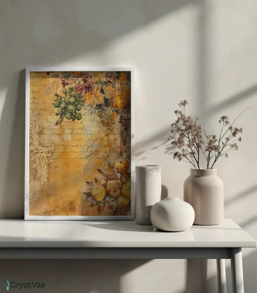 Cozy Autumn Thanksgiving Junk Journal Canvas Wall Art JKJN102VT