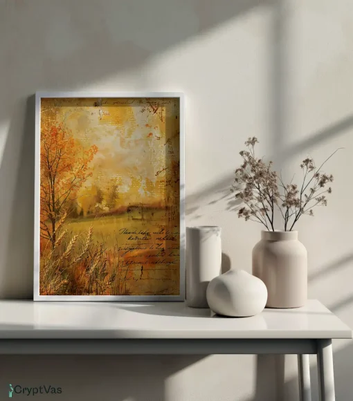 Cozy Autumn Thanksgiving Junk Journal Canvas Wall Art JKJN104VT