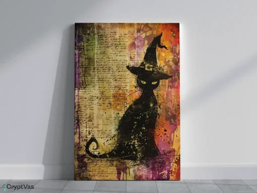 Vintage Halloween Junk Journal Canvas Wall Art HLW113VT