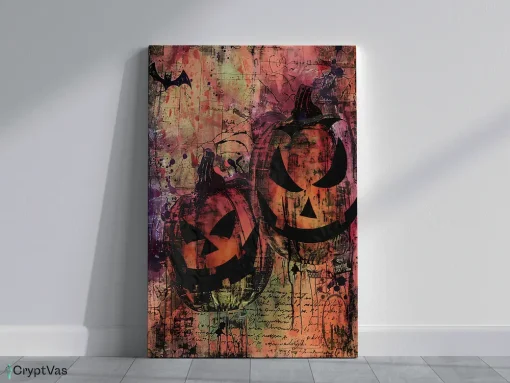 Vintage Halloween Junk Journal Canvas Wall Art HLW179VT