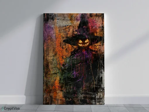 Vintage Halloween Junk Journal Canvas Wall Art HLW182VT