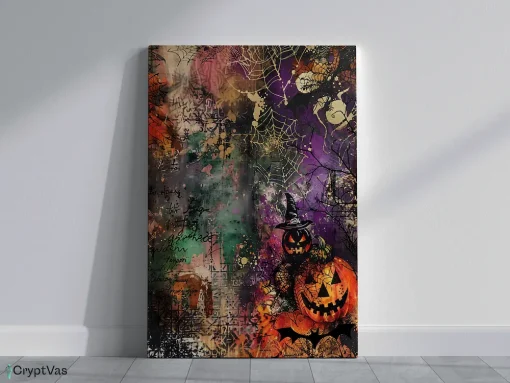 Vintage Halloween Junk Journal Canvas Wall Art HLW186VT