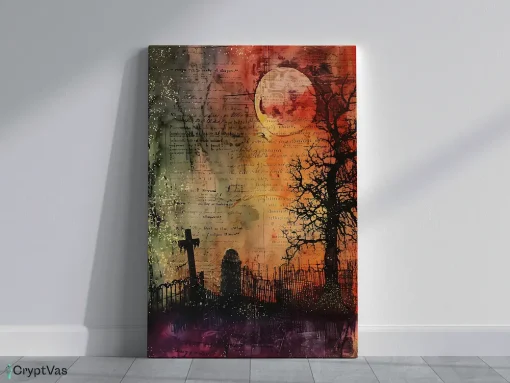 Vintage Halloween Junk Journal Canvas Wall Art HLW202VT