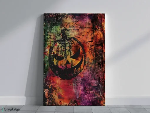 Vintage Halloween Junk Journal Canvas Wall Art HLW023VT