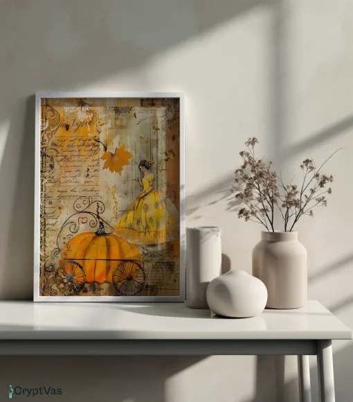 Cozy Autumn Thanksgiving Junk Journal Canvas Wall Art JKJN029VT