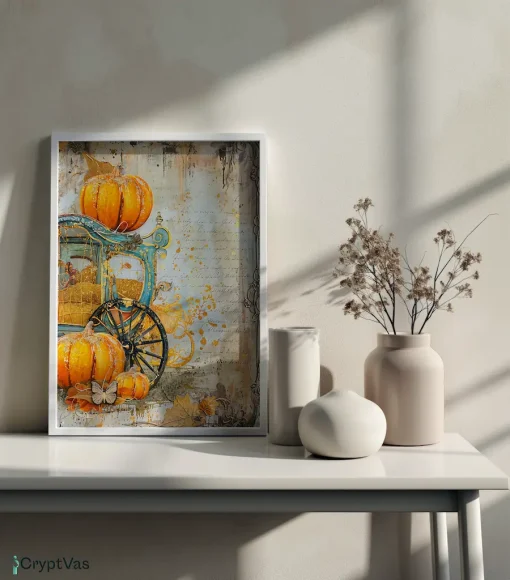 Cozy Autumn Thanksgiving Junk Journal Canvas Wall Art JKJN030VT