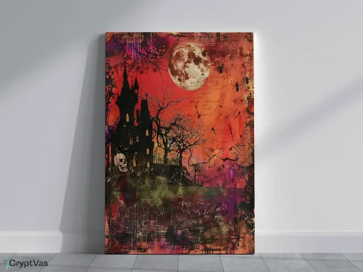 Vintage Halloween Junk Journal Canvas Wall Art HLW044VT