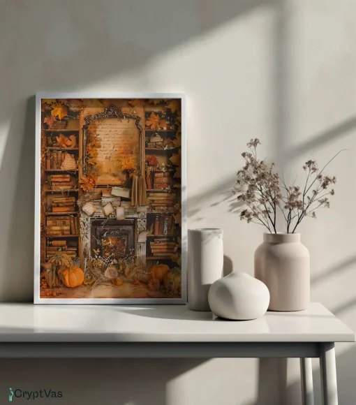 Cozy Autumn Thanksgiving Junk Journal Canvas Wall Art JKJN058VT