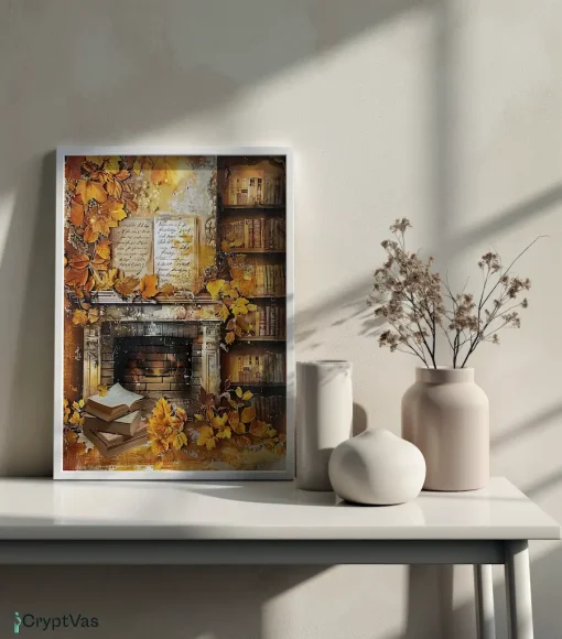 Cozy Autumn Thanksgiving Junk Journal Canvas Wall Art JKJN059VT