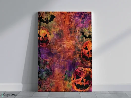 Vintage Halloween Junk Journal Canvas Wall Art HLW063VT