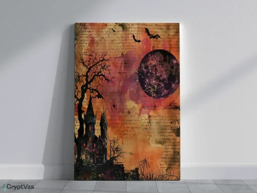 Vintage Halloween Junk Journal Canvas Wall Art HLW085VT