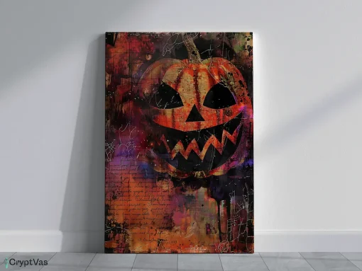 Vintage Halloween Junk Journal Canvas Wall Art HLW009VT