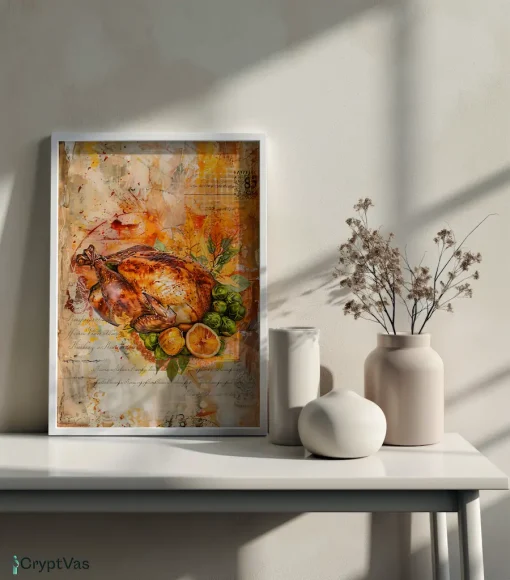 Cozy Autumn Thanksgiving Junk Journal Canvas Wall Art JKJN090VT