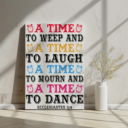 Canvas Wall Art Bible Verse A time to weep and a time to laugh