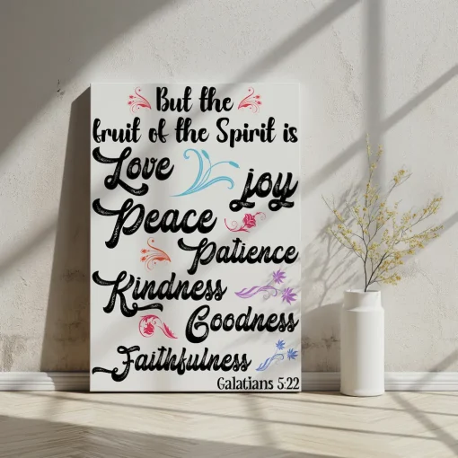 Canvas Wall Art Bible Verse But the fruit of the Spirit is love