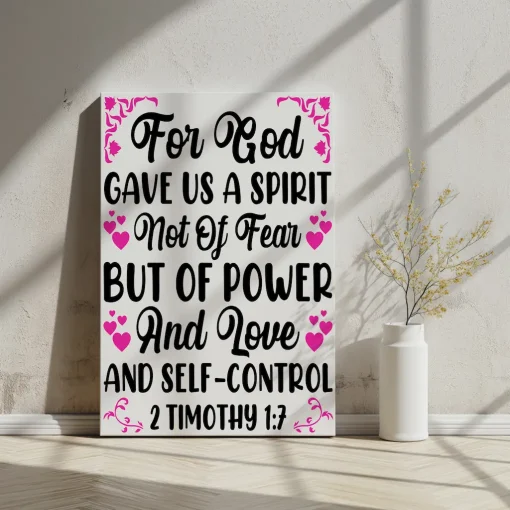 Canvas Wall Art Bible Verse For God gave us a spirit not of fear