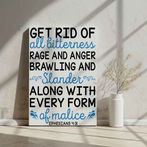 Canvas Wall Art Bible Verse Get rid of all bitterness