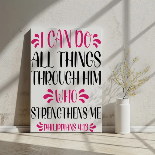 Canvas Wall Art Bible Verse I can do all things