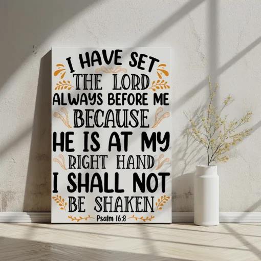 Canvas Wall Art Bible Verse I have set the LORD always before me