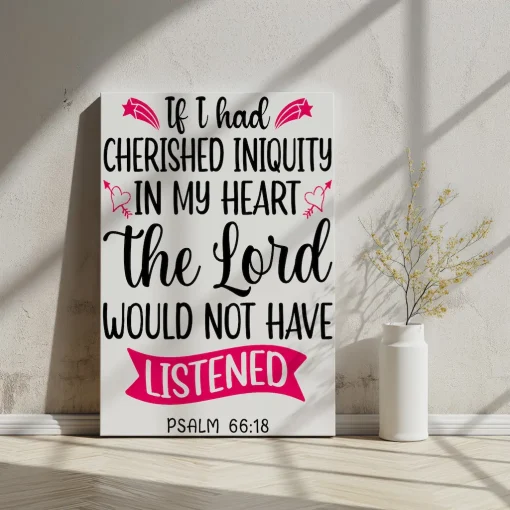 Canvas Wall Art Bible Verse If I had cherished iniquity in my heart