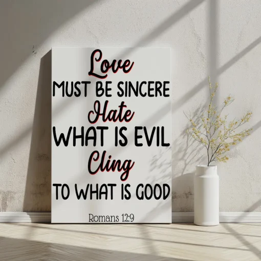 Canvas Wall Art Bible Verse Love must be sincere