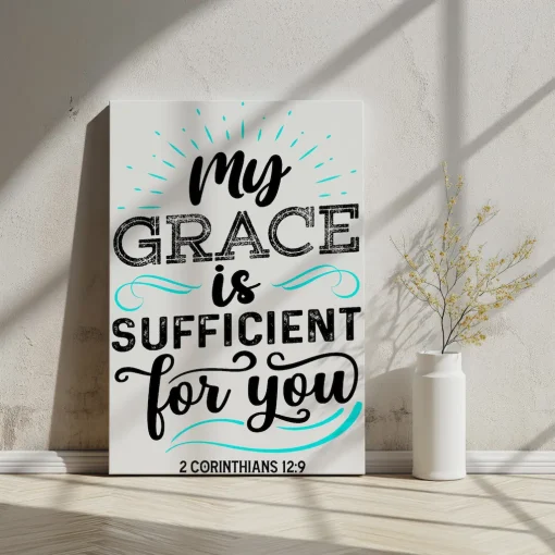 Canvas Wall Art Bible Verse My grace is sufficient for you