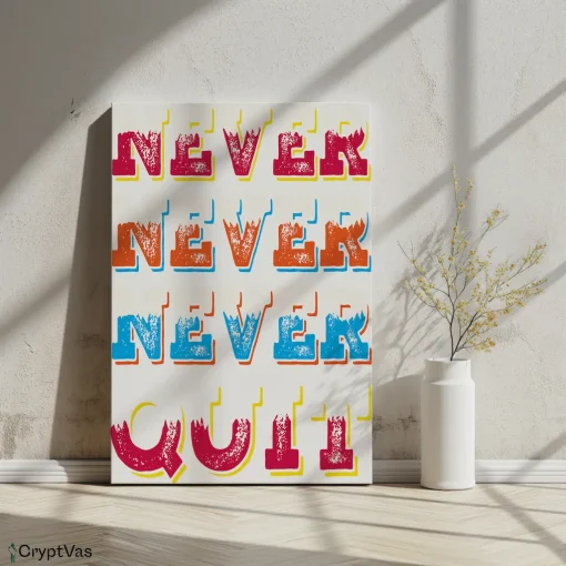 Canvas Wall Art Motivational Design Never Never never quit