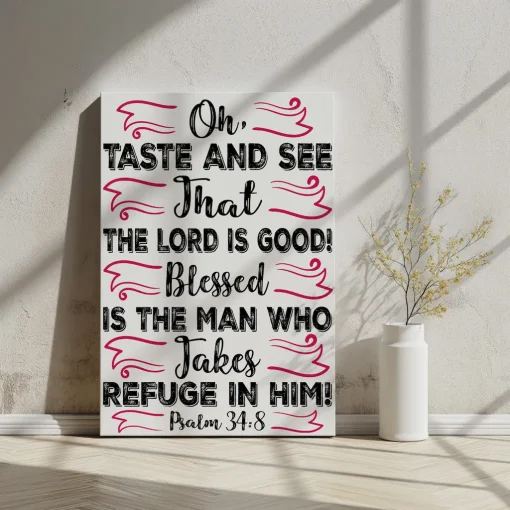 Canvas Wall Art Bible Verse Oh taste and see that the LORD is good