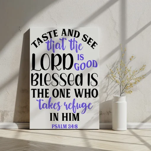 Canvas Wall Art Bible Verse Taste and see that the LORD is good