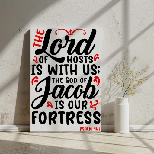 Canvas Wall Art Bible Verse The LORD of hosts is with us