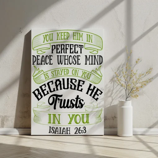 Canvas Wall Art Bible Verse You keep him in perfect peace