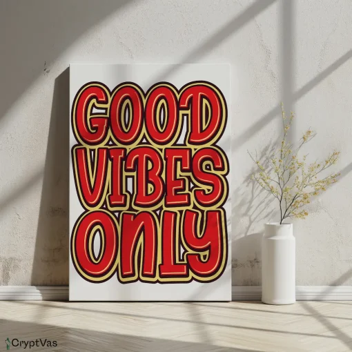 Canvas Wall Art Motivational Design good vibes only