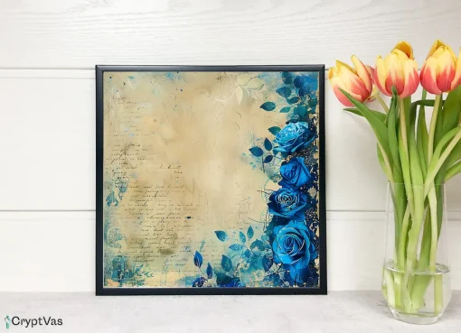 Vintage Rose Flower Digital Paper Canvas Wall Art RFDP10VT