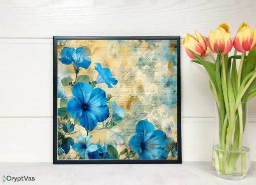 Vintage Petunia Flower Digital Paper Canvas Wall Art PTNFDP09VT